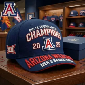 Arizona Wildcats Big 12 Tournament Champions 2026 Men's Basketball Hat