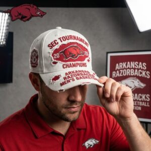 Arkansas Razorbacks 2026 SEC Tournament Champions Men's Basketball Distressed Cap
