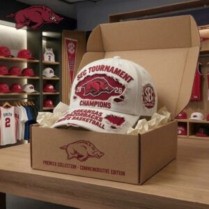 Arkansas Razorbacks 2026 SEC Tournament Champions Men's Basketball Distressed Cap