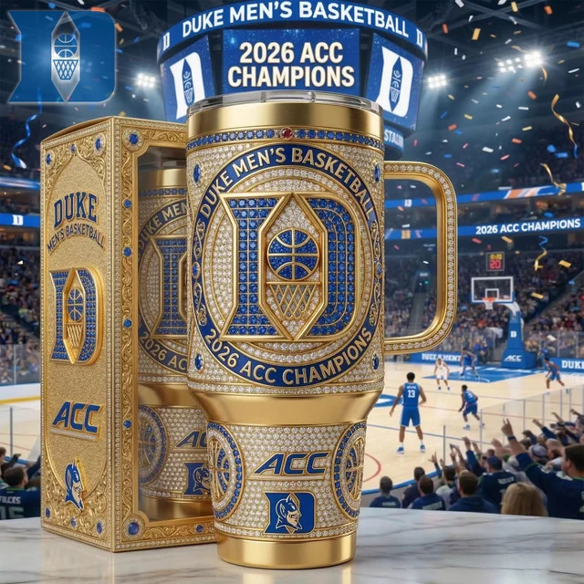 Duke Men's Basketball 2026 ACC Champions Tumbler With Handle - Front View