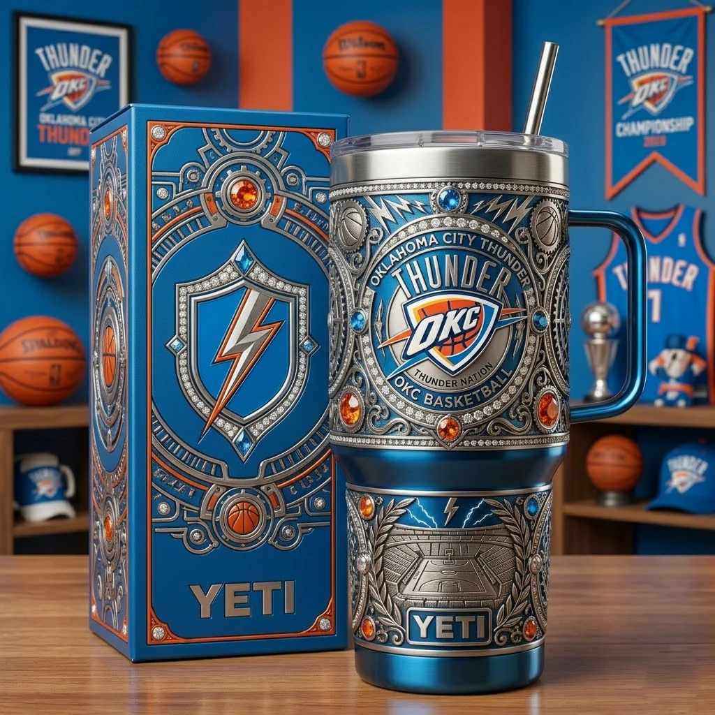 Oklahoma City Thunder Champion YETI Tumbler - Front View