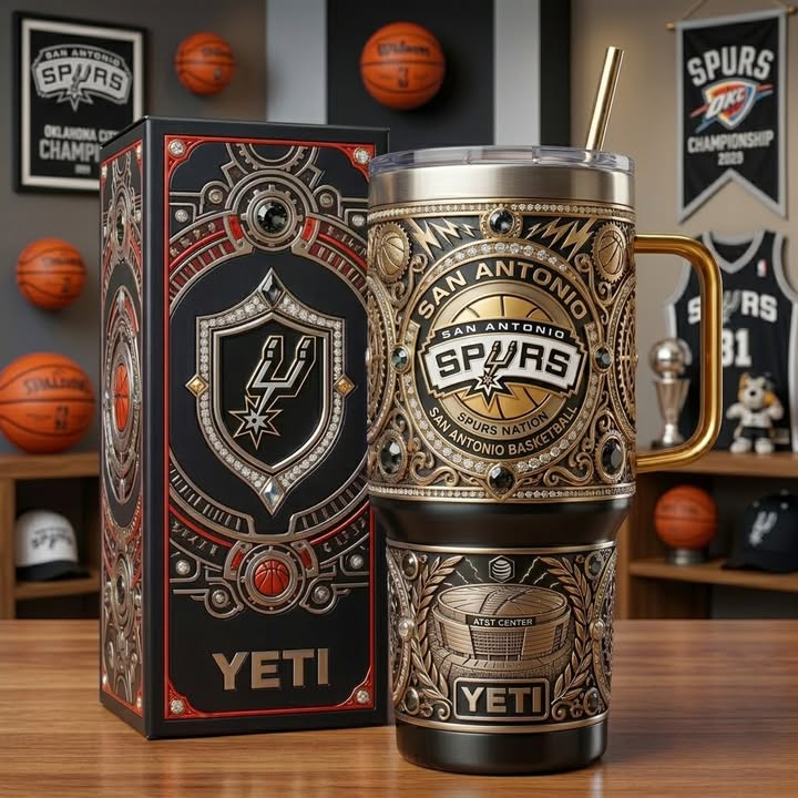 San Antonio Spurs AT&T Center YETI Tumbler - Front View