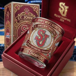 St. John's Men's Basketball Big East Champions 2026 Whiskey Glass