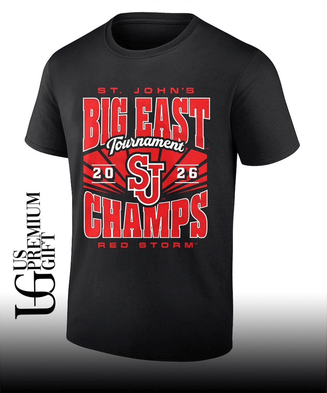 St. John's Red Storm Big East Tournament 2026 Champs T-Shirt - Front View