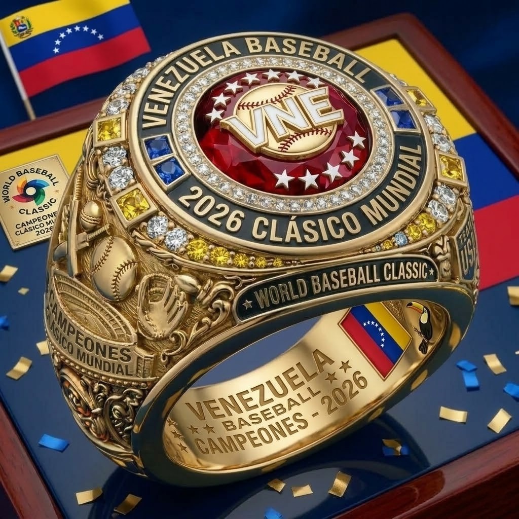 Venezuela Baseball 2026 World Baseball Classic Champions Championship Ring - Front View