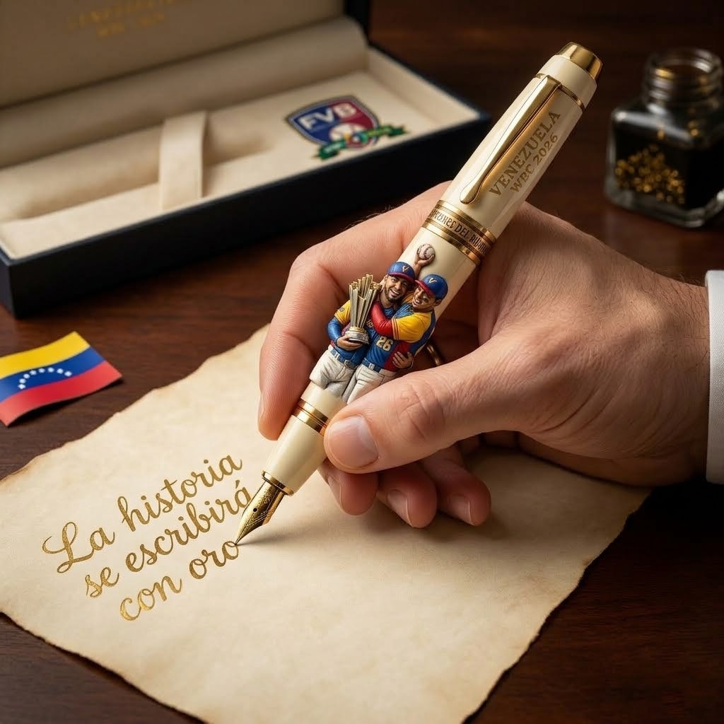 Venezuela Baseball WBC 2026 World Champions Pen - Detail View