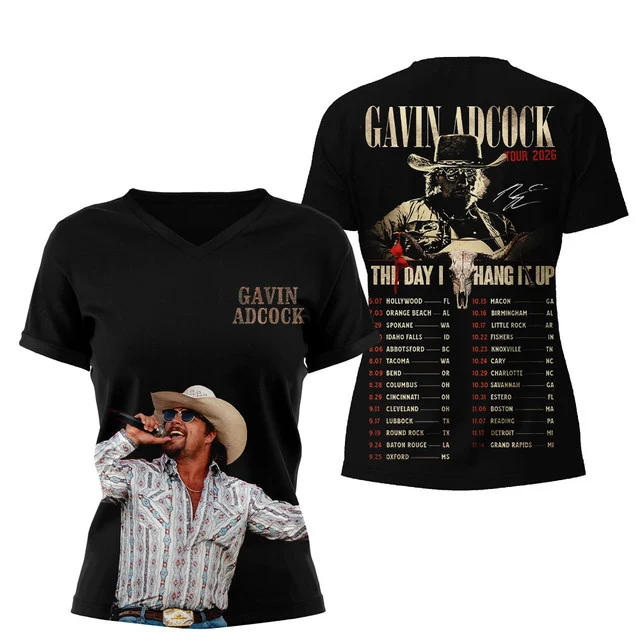 Gavin Adcock The Day I Hang It Up Tour 2026 T-Shirt - Detail View