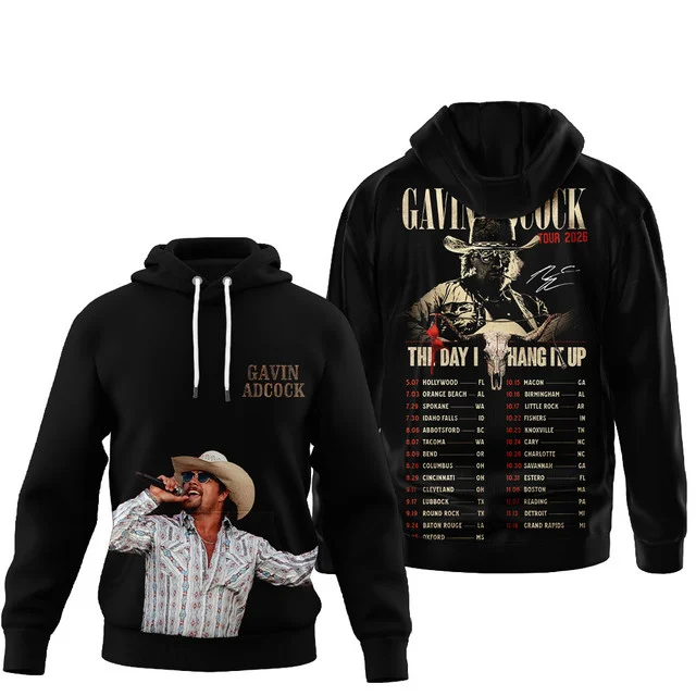 Gavin Adcock The Day I Hang It Up Tour 2026 Zip Hoodie - Detail View
