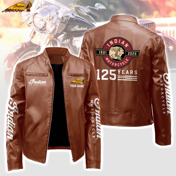 Indian Motorcycle 125th Anniversary 1901-2026 Personalized Leather Jacket - Detail View