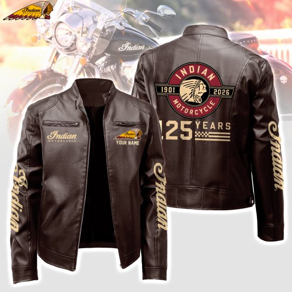 Indian Motorcycle 125th Anniversary 1901-2026 Personalized Leather Jacket - Front View