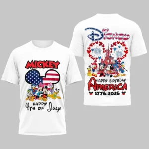 Mickey Mouse Happy Birthday America 250th Anniversary 1776-2026 T-Shirt