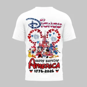 Mickey Mouse Happy Birthday America 250th Anniversary 1776-2026 T-Shirt