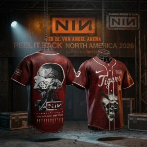 Nine Inch Nails x Detroit Tigers Peel It Back Tour 2026 Baseball Jersey