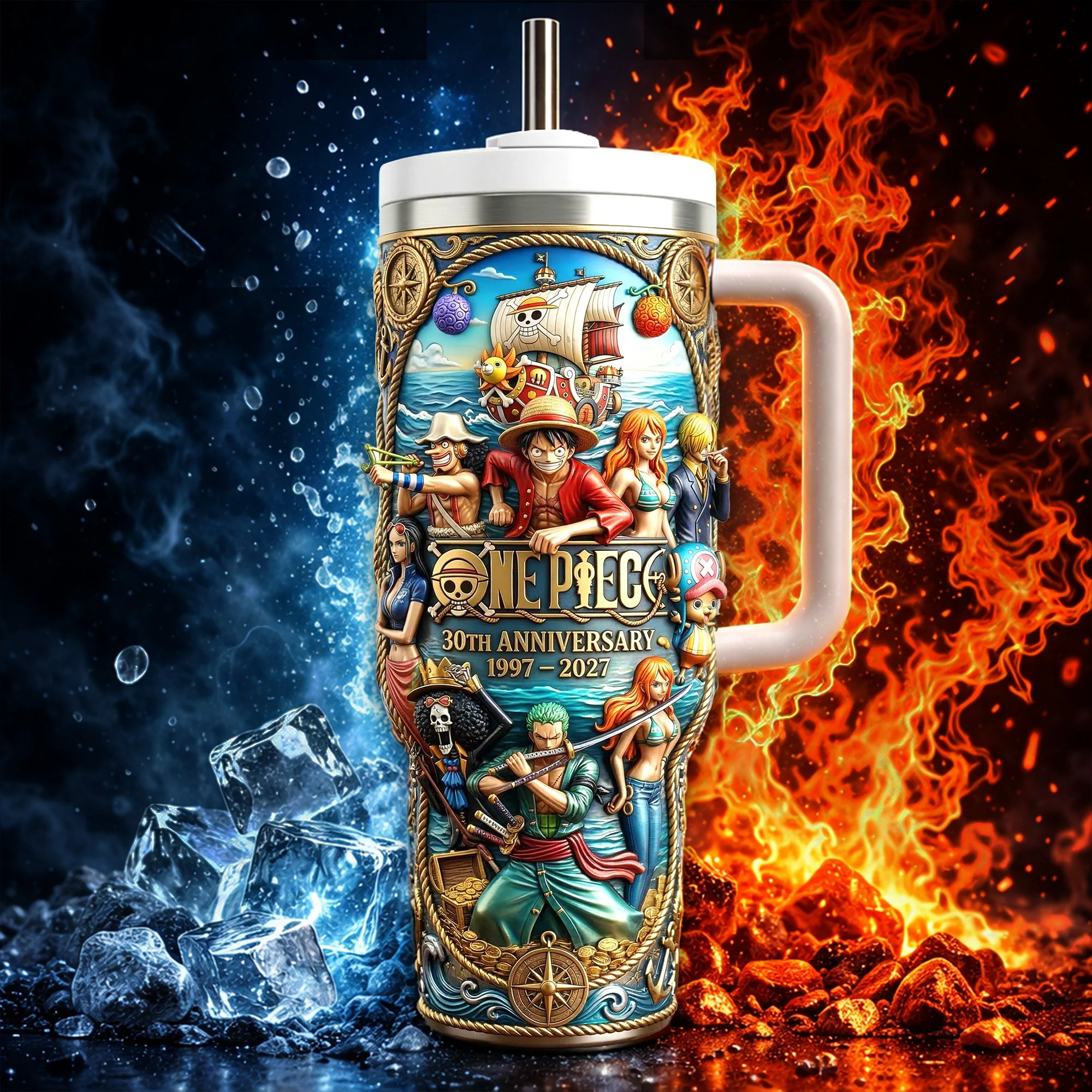 One Piece 30th Anniversary 1997-2027 Tumbler - Detail View