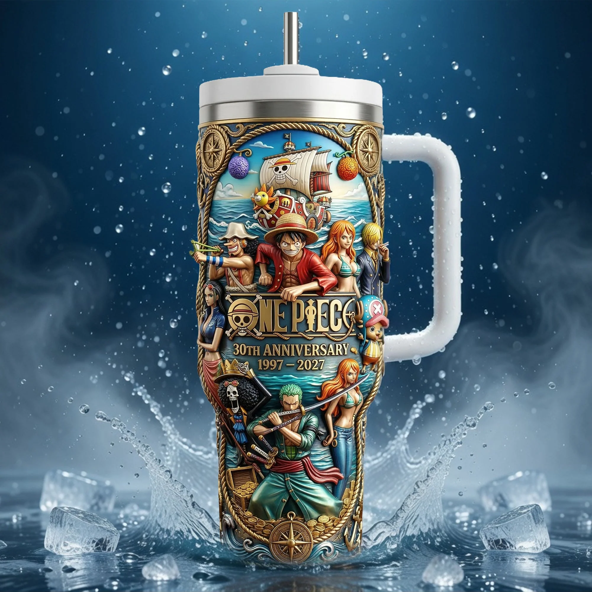 One Piece 30th Anniversary 1997-2027 Tumbler - Front View