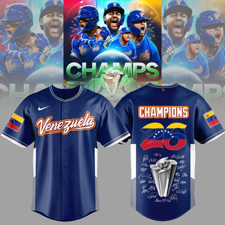 Venezuela Baseball Champions 2026 Signed Baseball Jersey - Front View