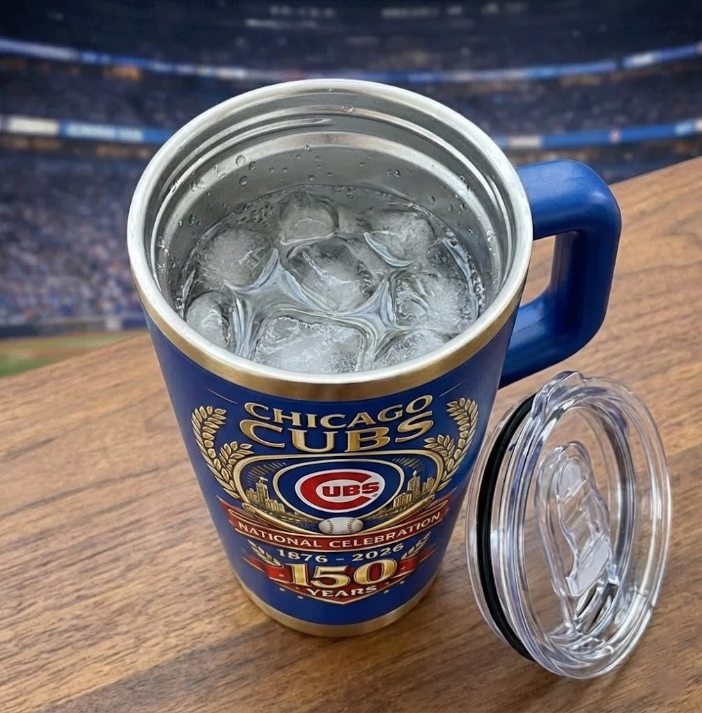 Chicago Cubs 150 Years National Celebration 1876-2026 Handled Tumbler - Detail View