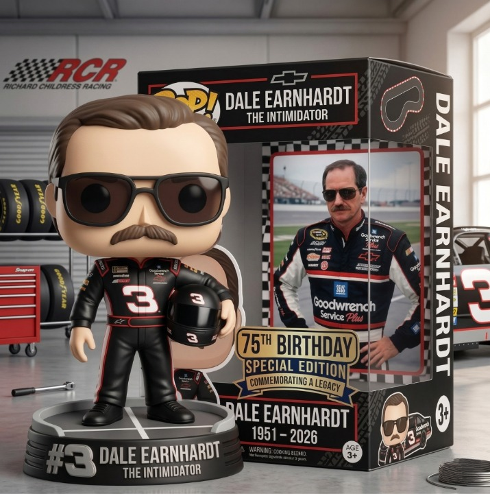 Dale Earnhardt 75th Birthday Special Edition Funko Pop Figure - Detail View