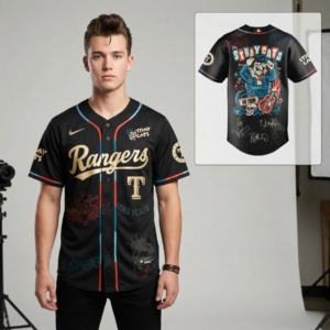Stray Cats Texas Rangers Signed US Tour Baseball Jersey