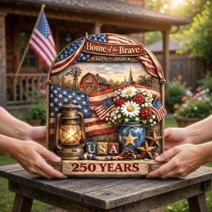 USA 250th Anniversary Home of the Brave Acrylic Plaque