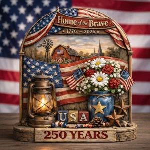 USA 250th Anniversary Home of the Brave Acrylic Plaque