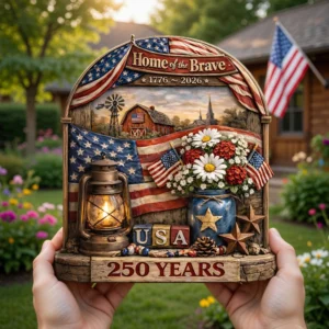 USA 250th Anniversary Home of the Brave Acrylic Plaque