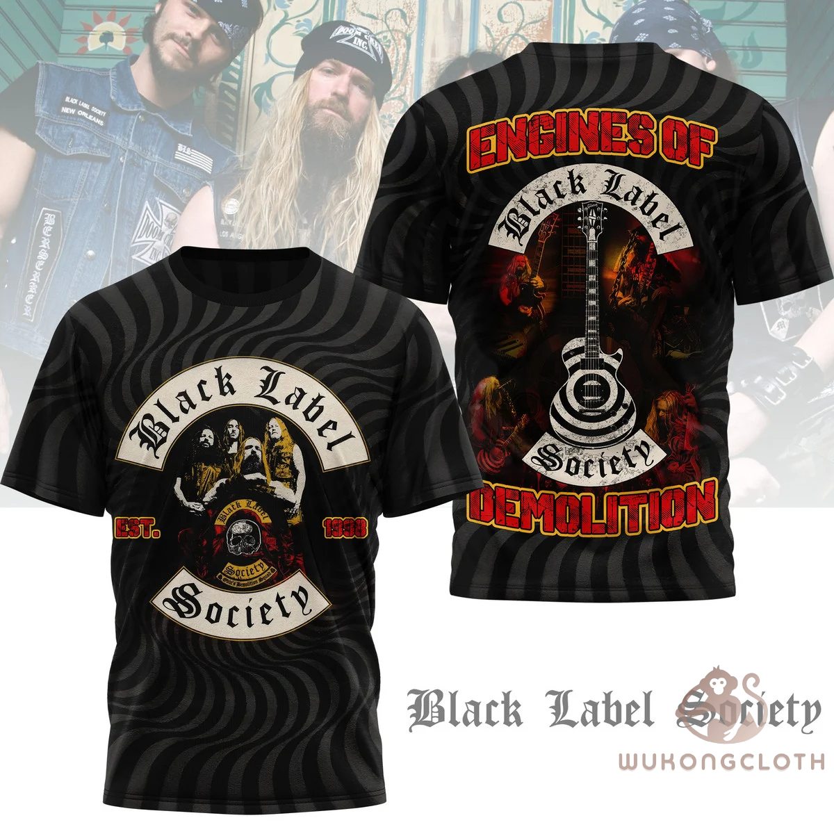 Black Label Society Engines of Demolition EST 1998 3D T-Shirt - Front View