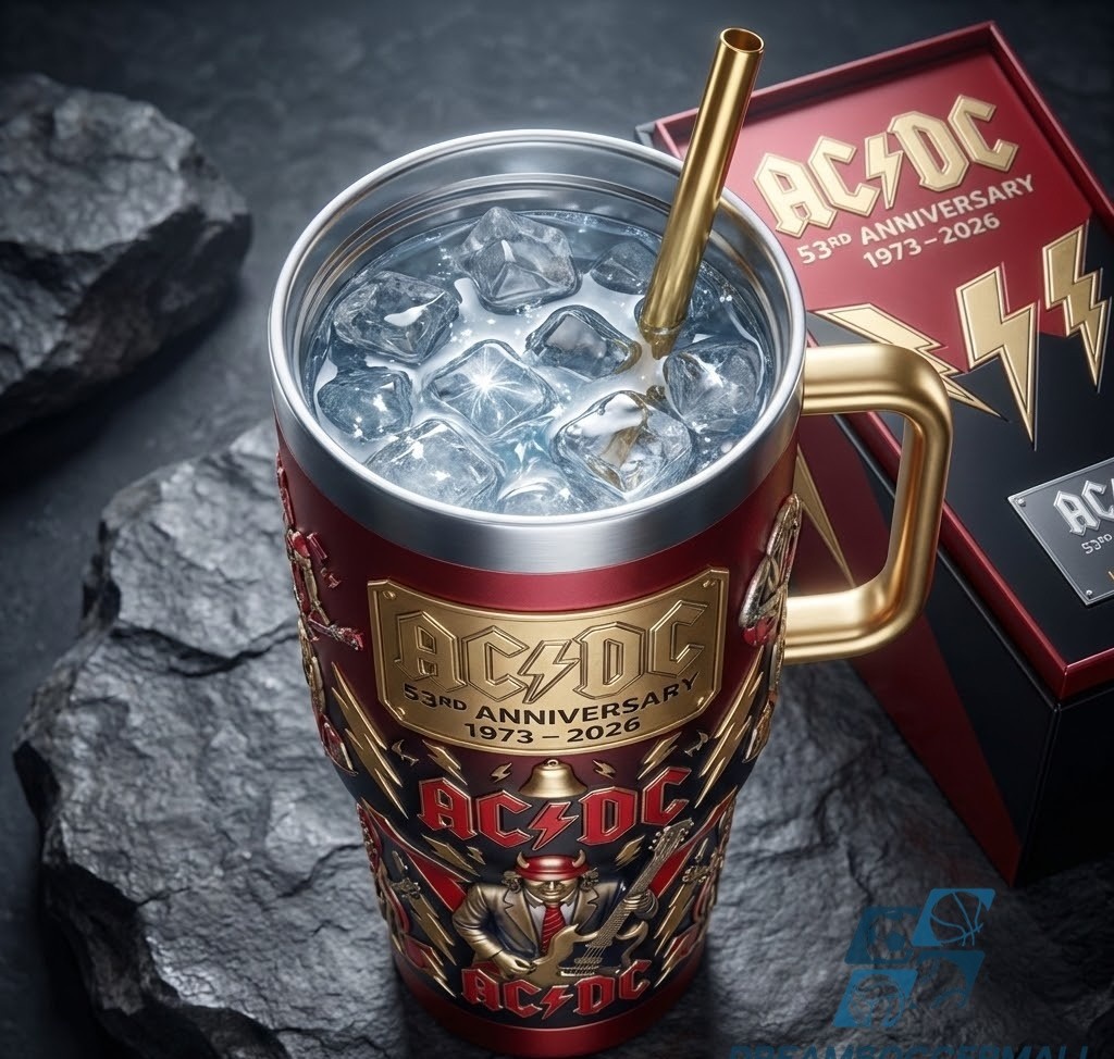 AC/DC 53rd Anniversary Stanley Tumbler With Handle - Detail View