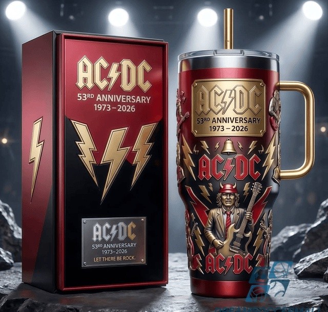 AC/DC 53rd Anniversary Stanley Tumbler With Handle - Front View