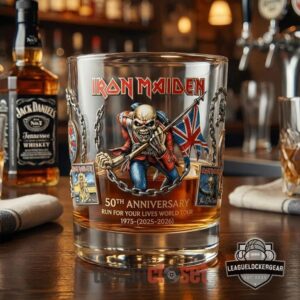 Iron Maiden 50th Anniversary Run For Your Lives World Tour Whiskey Glass