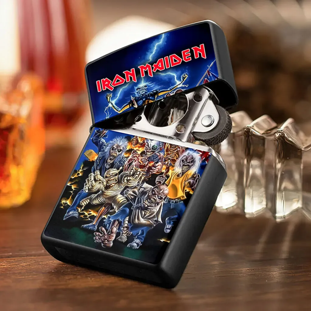 Iron Maiden Eddie Collage Zippo Lighter - Detail View