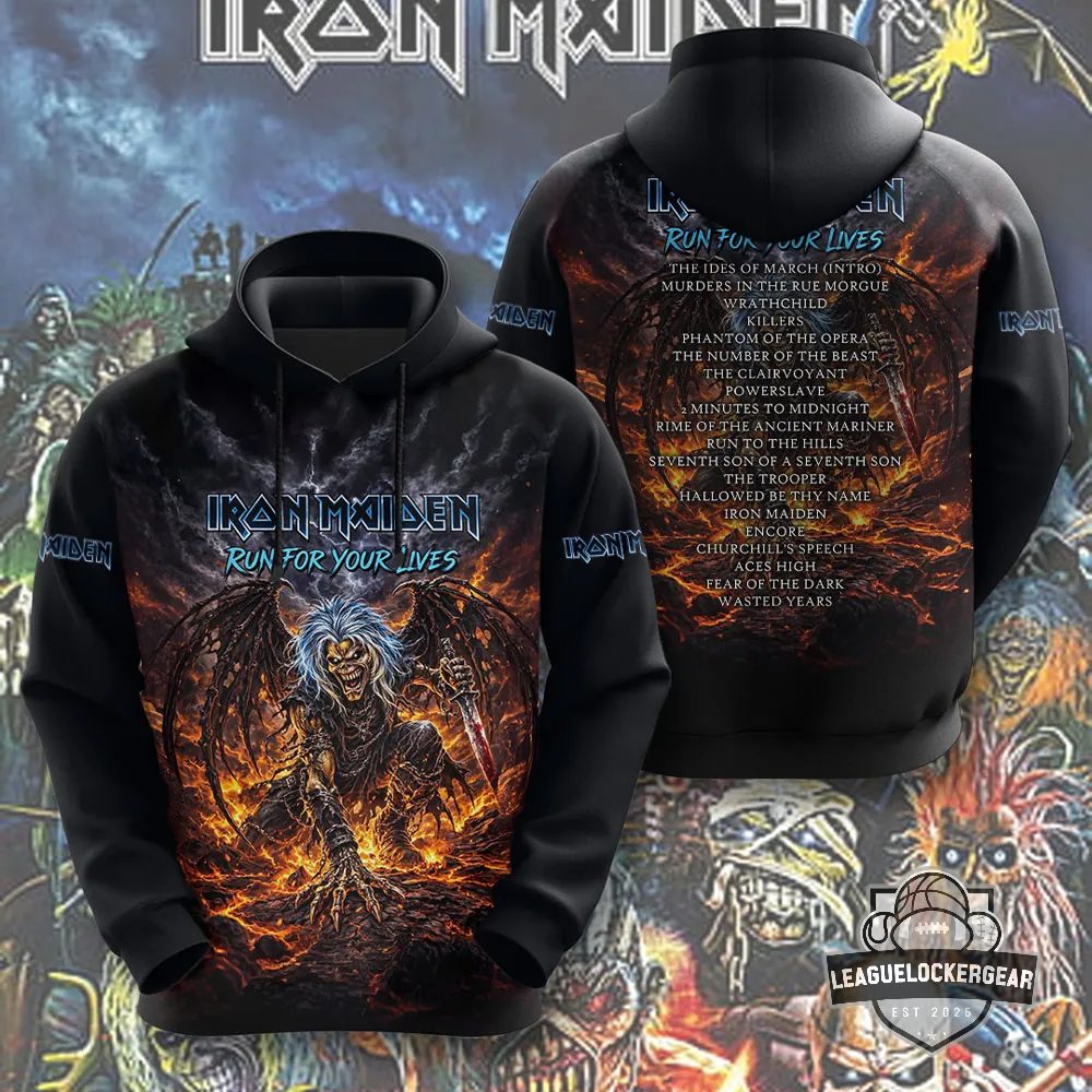 Iron Maiden Run For Your Lives Tour 3D Hoodie - Front View
