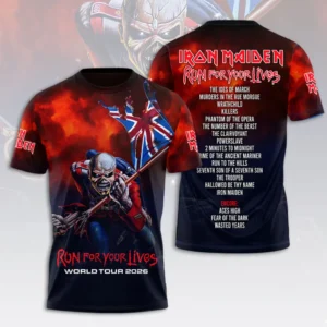 Iron Maiden Run For Your Lives World Tour 2026 T-Shirt