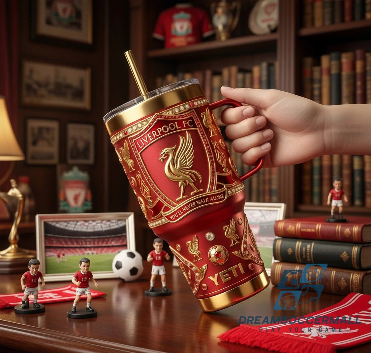 Liverpool FC You'll Never Walk Alone Gold Tumbler - Detail View