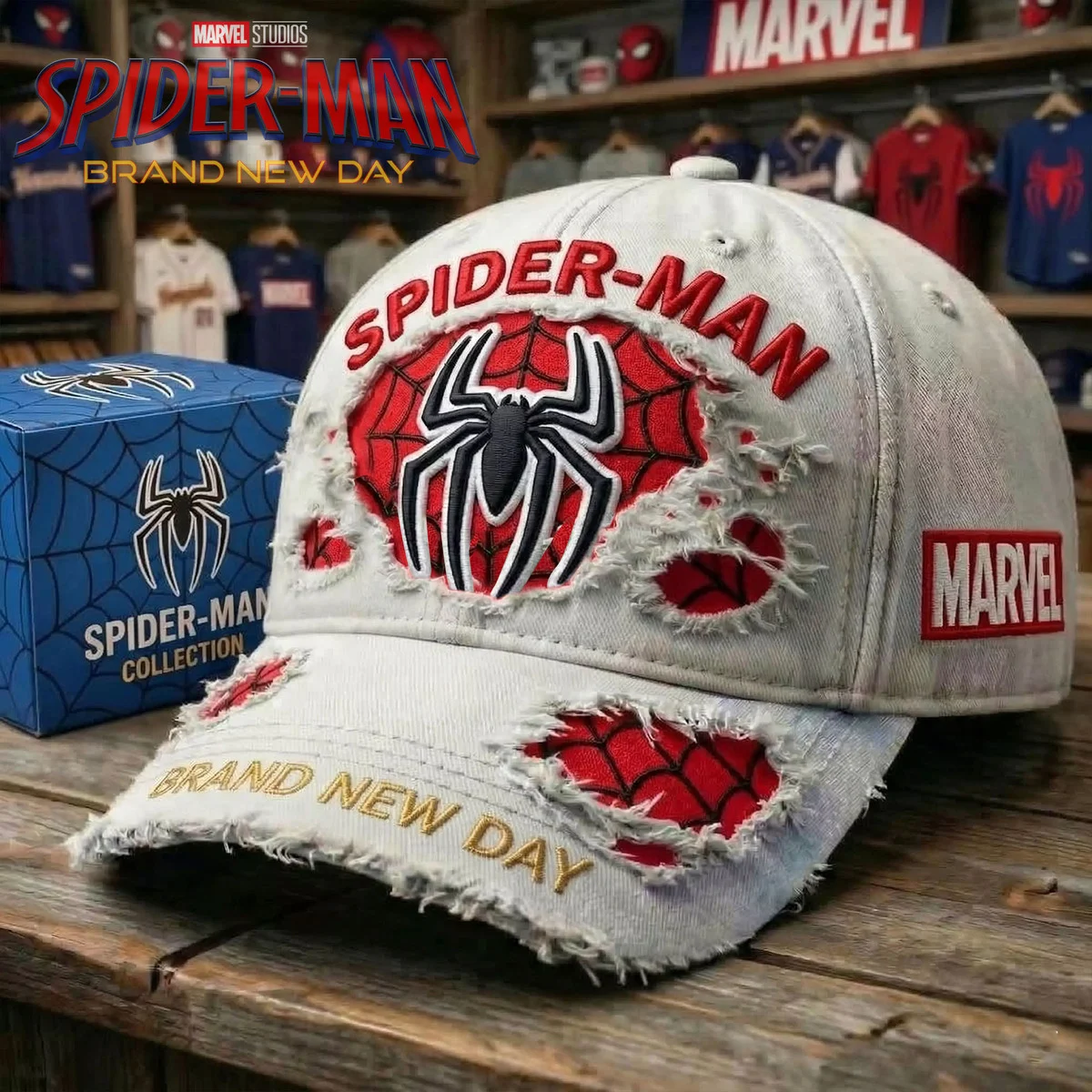 Spider-Man Brand New Day Distressed Cap - Front View