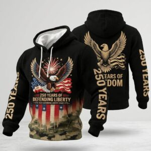 American Eagle 250 Years of Defending Liberty 1775-2025 Hoodie