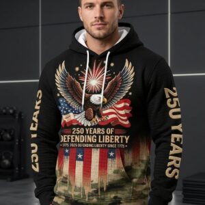 American Eagle 250 Years of Defending Liberty 1775-2025 Hoodie