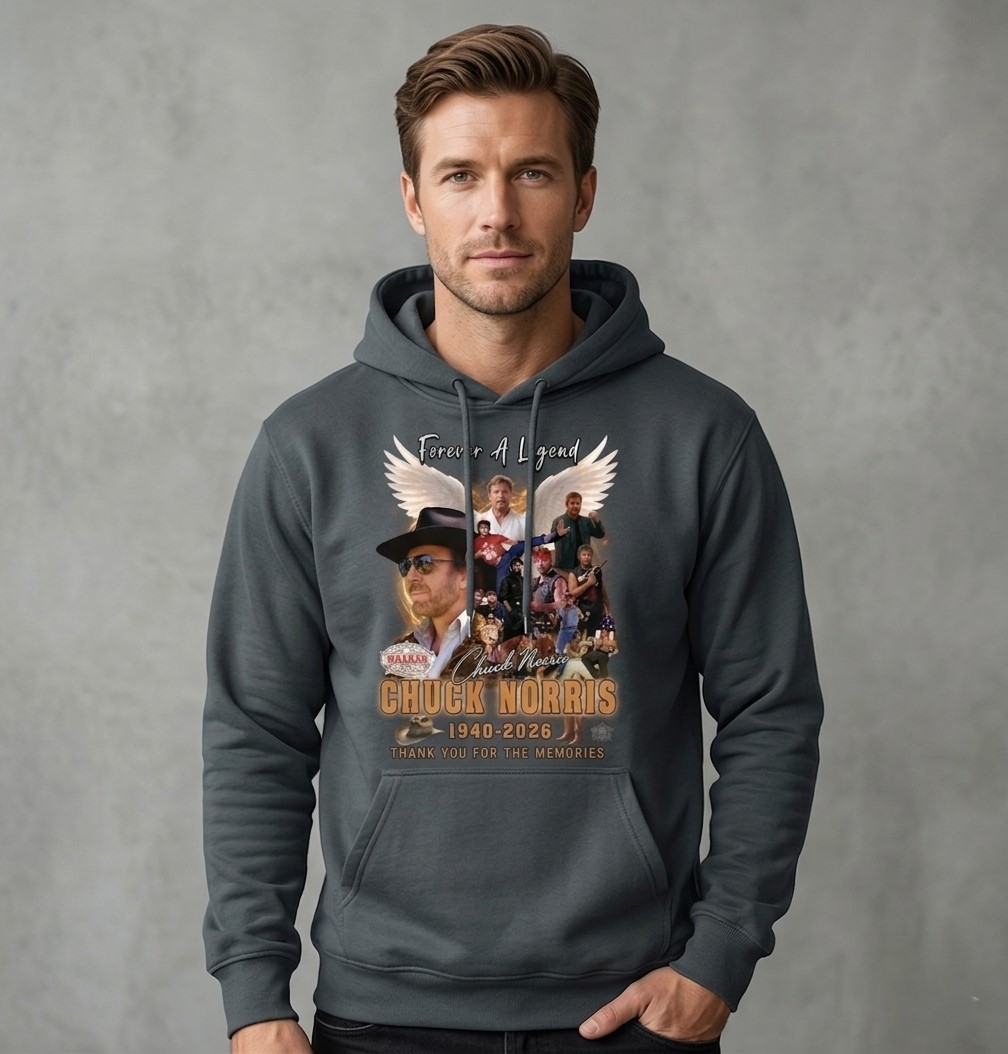 Chuck Norris 1940-2026 Hoodie - Detail View
