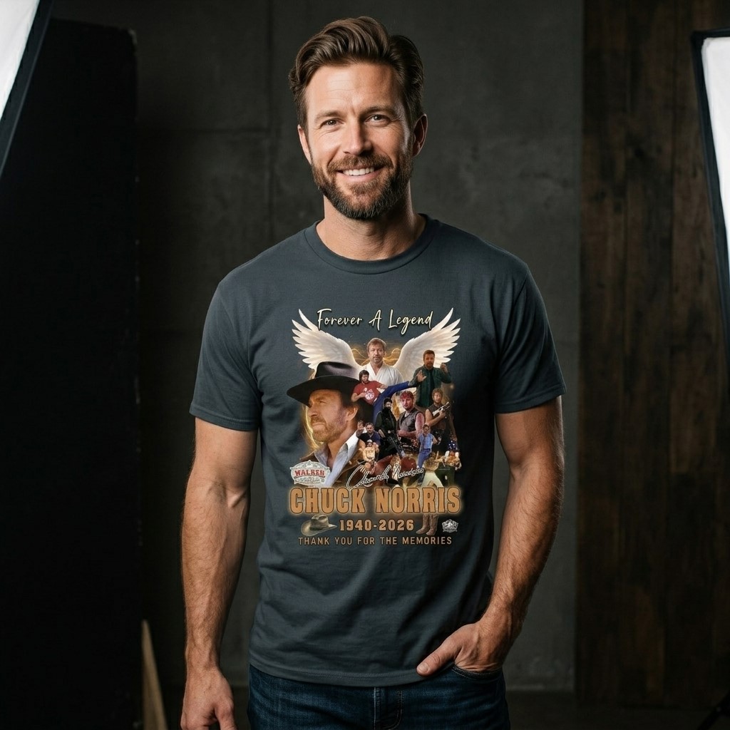 Chuck Norris Forever A Legend 1940-2026 T-Shirt - Detail View