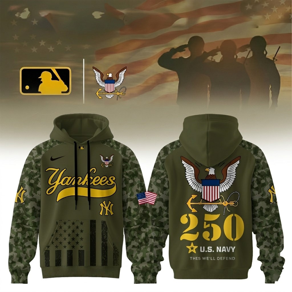 New York Yankees U.S. Navy 250th Anniversary Hoodie - Front View