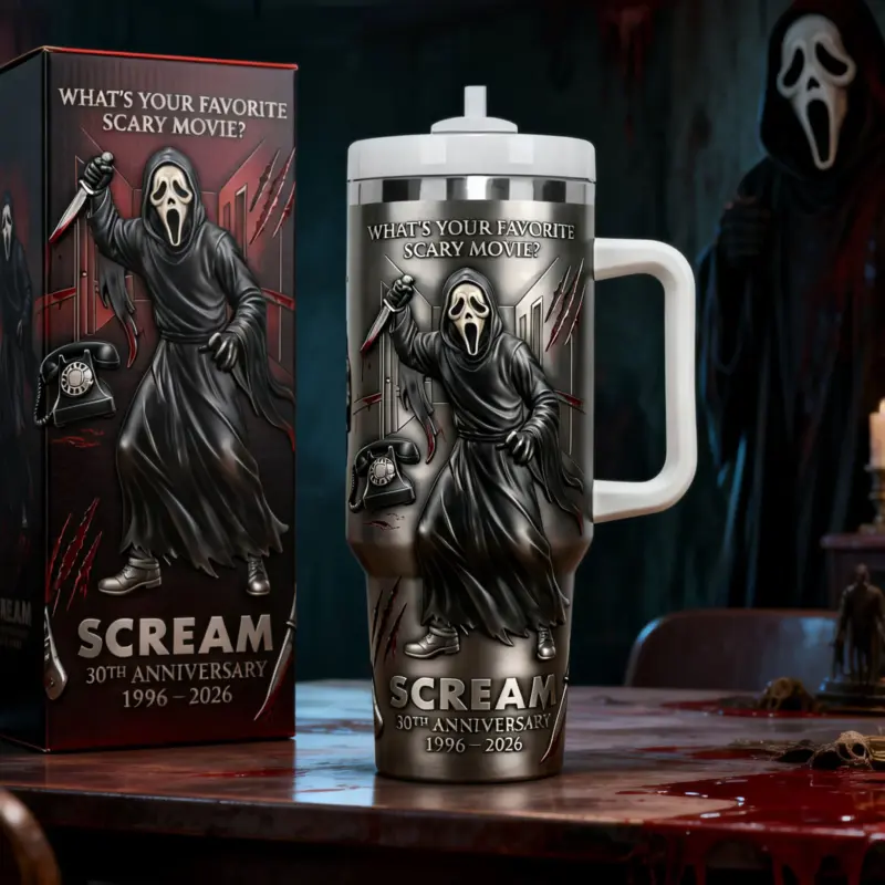 Scream Ghostface 30th Anniversary 1996 – 2026 Tumbler - Front View
