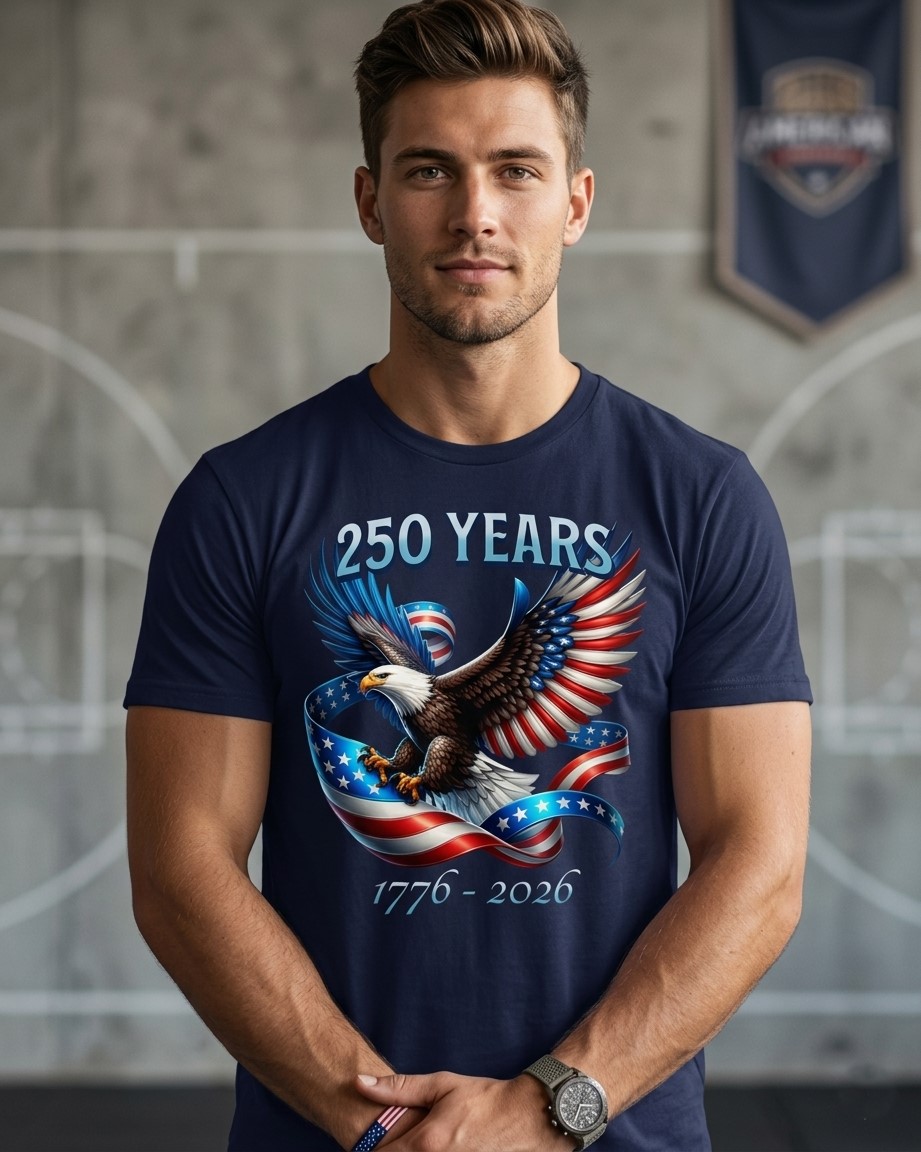 USA 250 Years 1776-2026 Eagle T-Shirt - Detail View