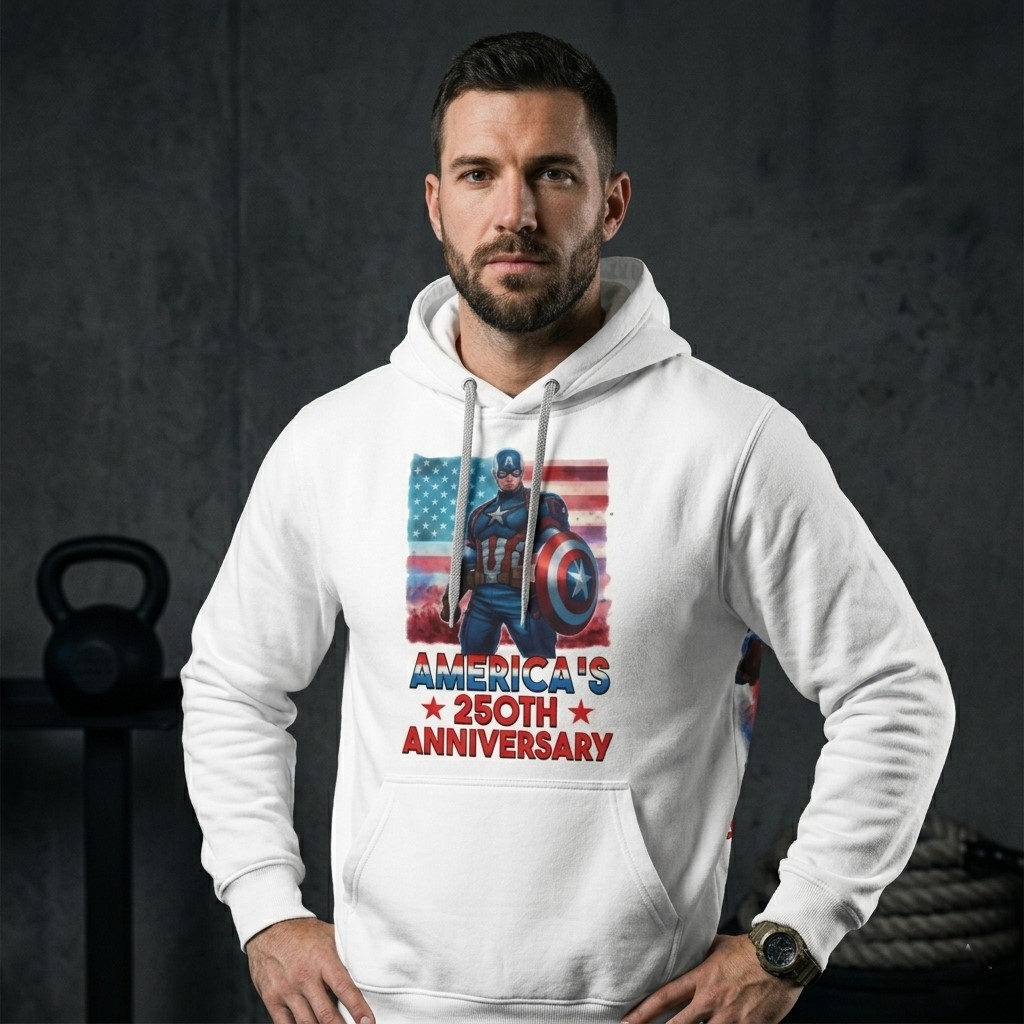 Captain America America's 250th Anniversary Hoodie - Detail View