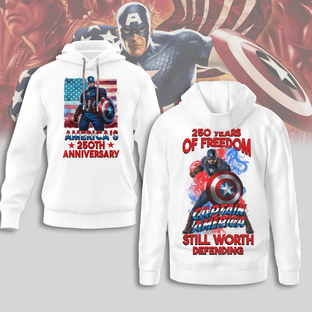 Captain America America's 250th Anniversary Hoodie - Front View