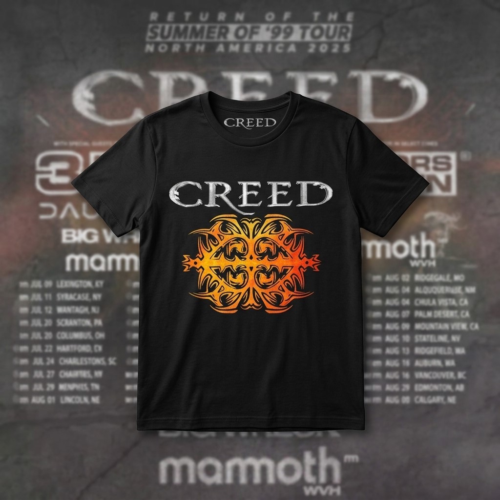 Creed Summer Of 99 Tour 2026 T-Shirt - Detail View