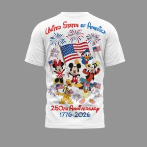 Disney Mickey Mouse United States of America 250th Anniversary 1776-2026 T-Shirt