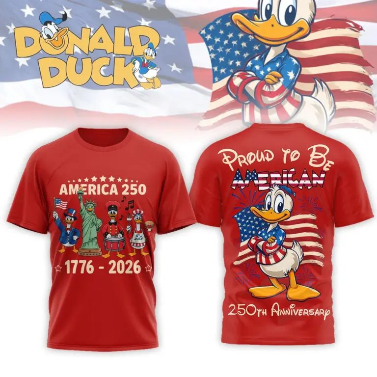 Donald Duck America 250th Anniversary 1776-2026 T Shirt - Detail View