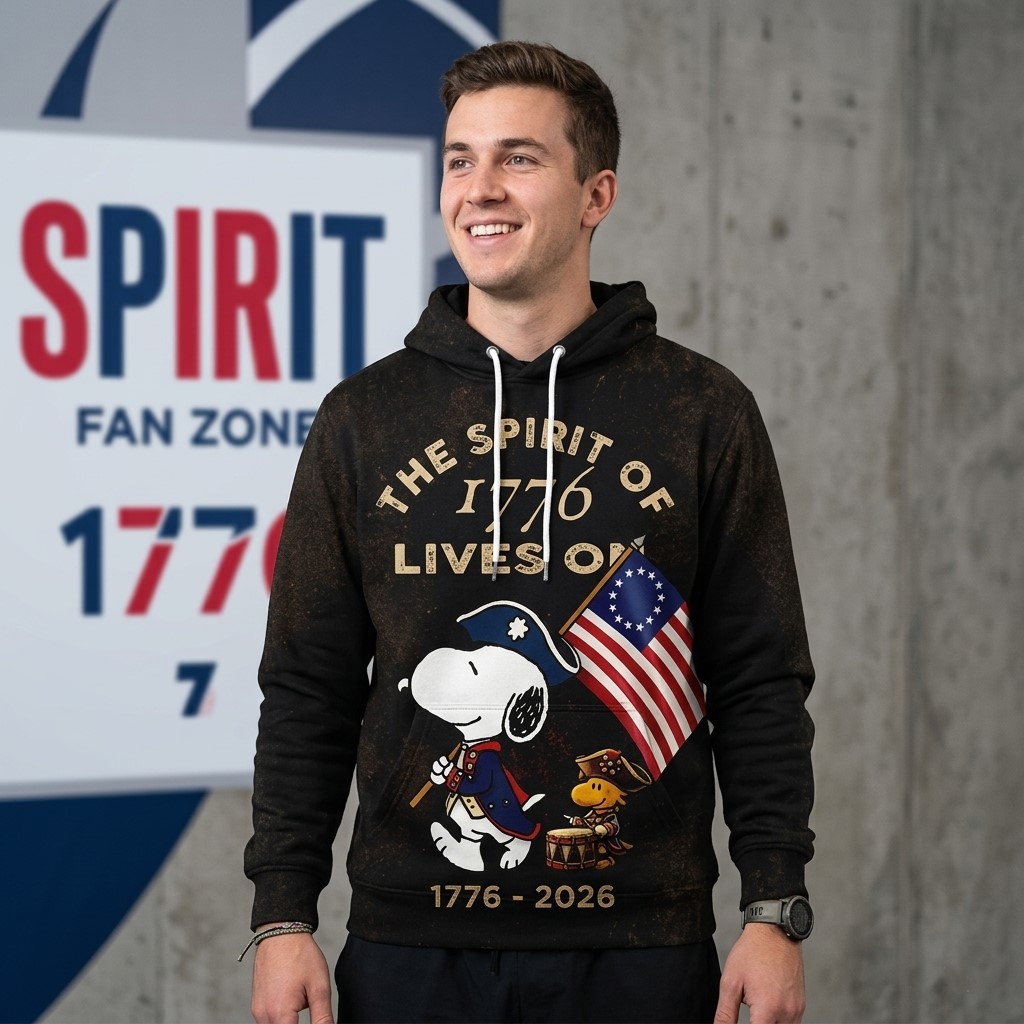 Snoopy Spirit of 1776 250th Anniversary Hoodie - Detail View
