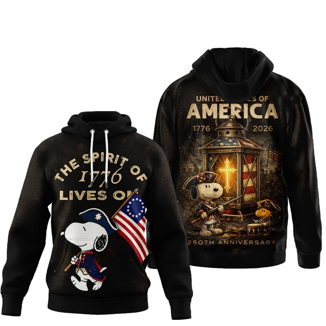 Snoopy Spirit of 1776 250th Anniversary Hoodie - Front View