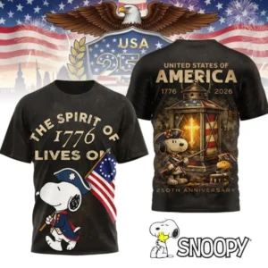 Snoopy The Spirit Of 1776 250th Anniversary T-Shirt